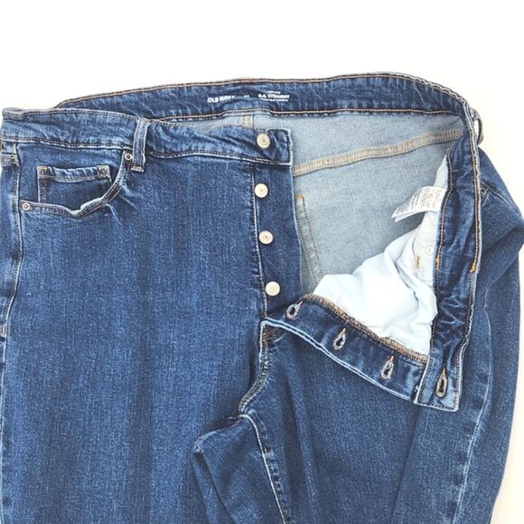 Old Navy Jeans High Rise OG Straight Size 24 Blue Denim Button Fly Western Norm - Picture 2 of 7